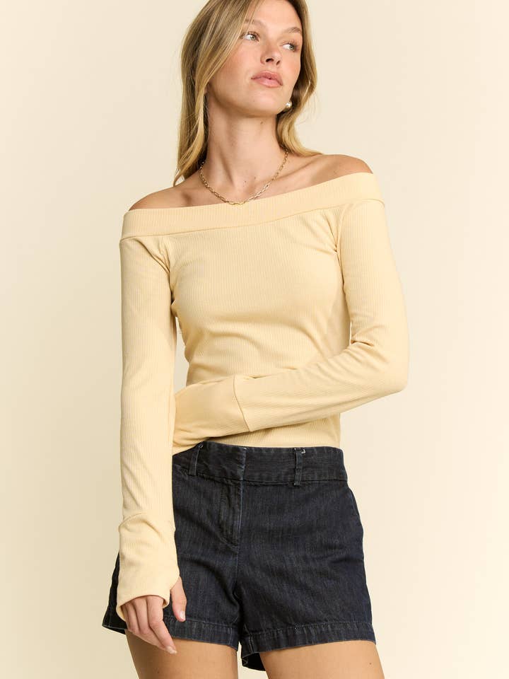 JADE BY JANE - Wholesale Knit Top - Women's - Solid Ribbed Off Shoulder Top17