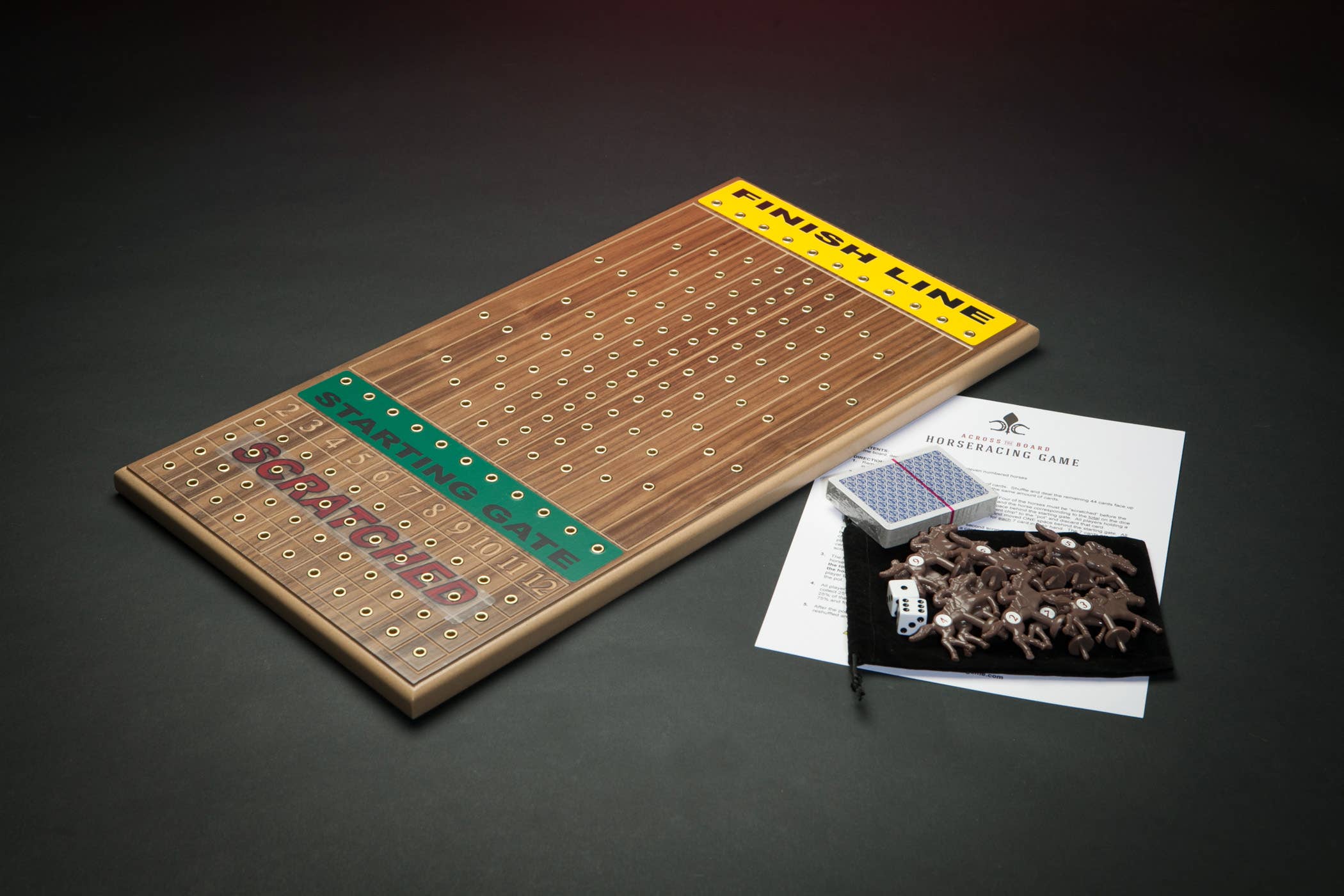 Across the Board - Vente Jeux de société - Horseracing Gametop Walnut1