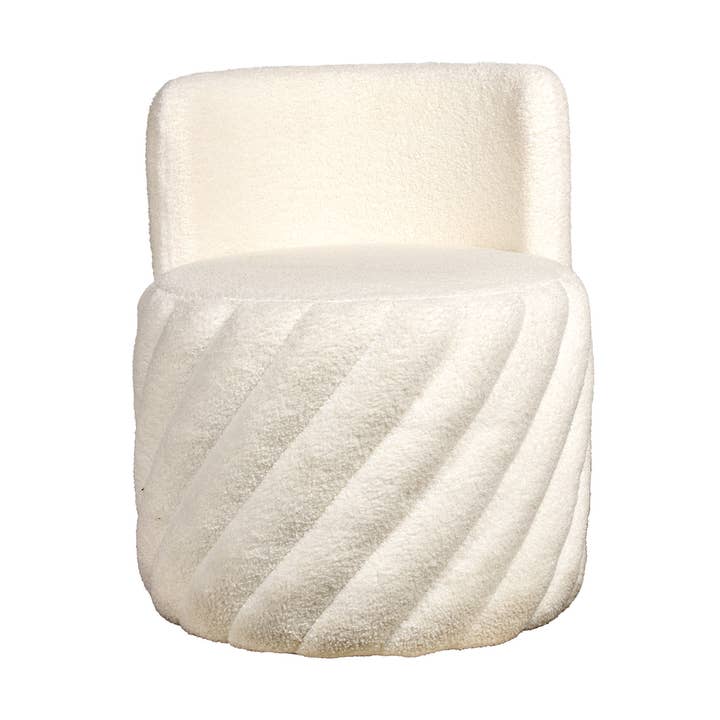 Fauteuil Alex pivotant teddy blanc L52 P52 H62cm pour la vente par Opjet Paris