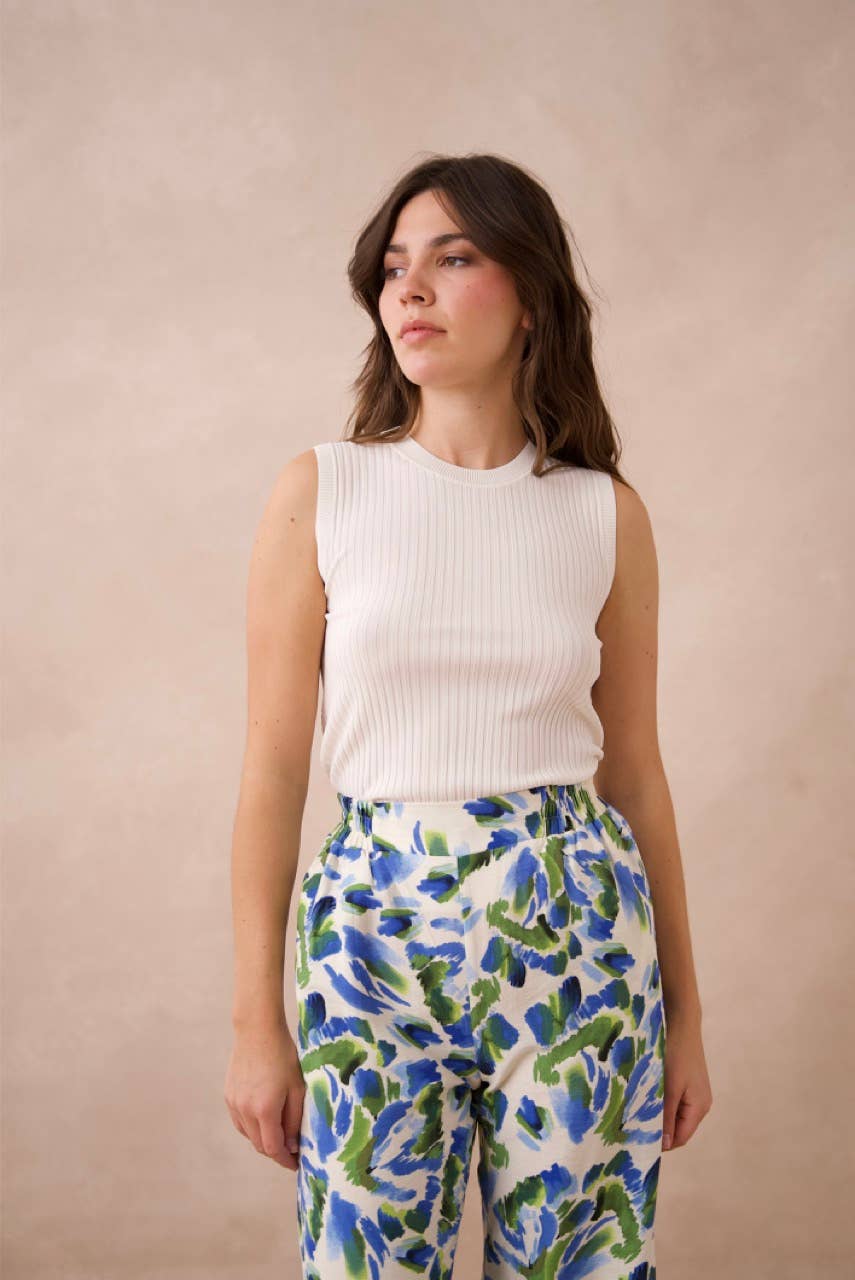 CHOKLATE PARIS – Großhandel Tanktop – Damen – Tanktop aus feinem Rippenstrick mit breiten Trägern - 88074