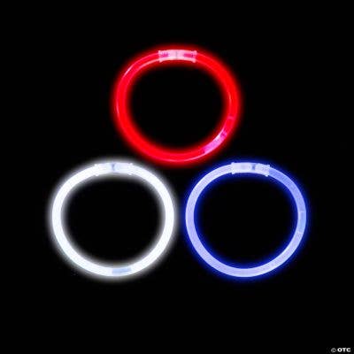 Fun Express - Wholesale Classic Toy - Kids - PREF 8" PATRIOTIC GLOW (25PC/SET, 24)1