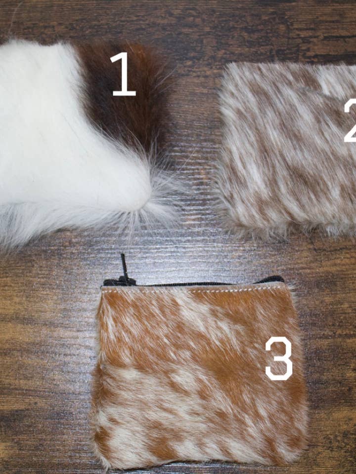 Cowhide Coin Holder for wholesale by Ringleader Style & Design