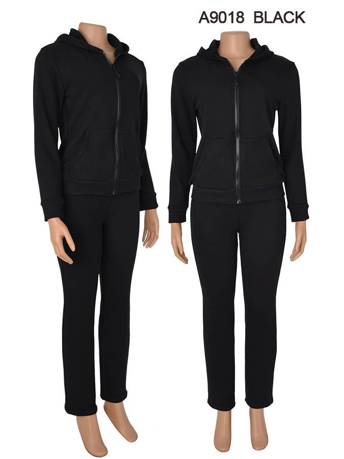 SSImport - Wholesale Lounge Set - Women's - A9018 2PCS/SET HOODIE JACKET AND PANTS MIX SIZES 12SET