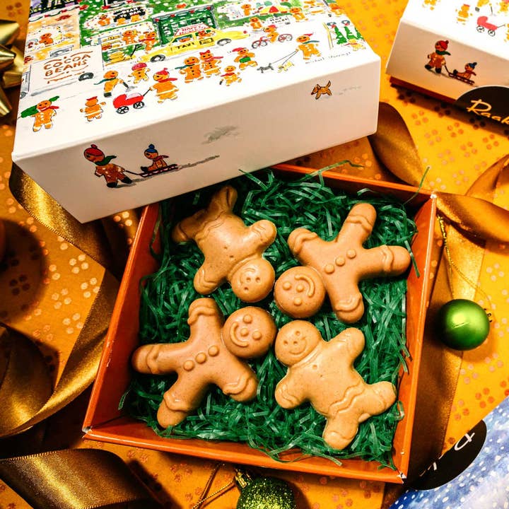 Raaka Chocolate - Wholesale Chocolate Box - Gingerbread Family White Chocolate Gift Box - Christmas