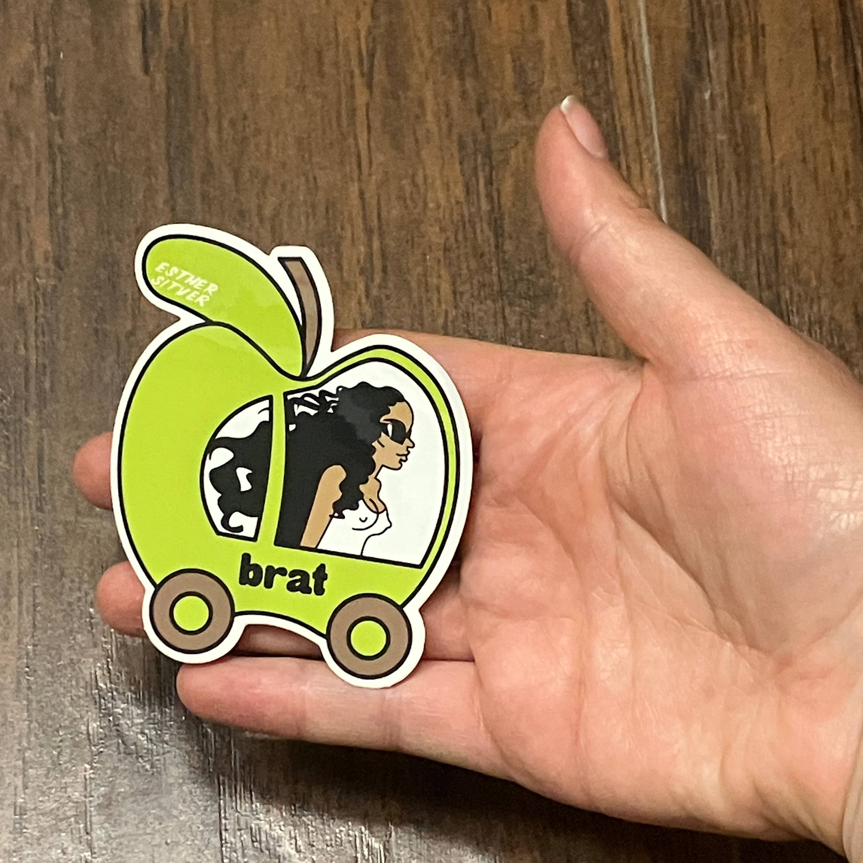 Esther Sketch - Wholesale Sticker - Charli XCX Brat Apple Sticker4