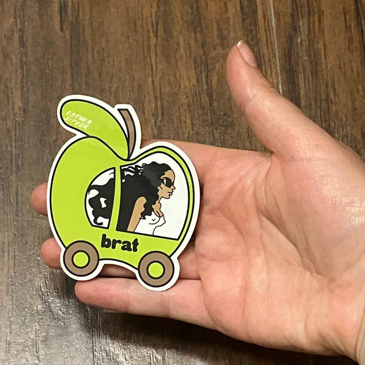 Esther Sketch - Wholesale Sticker - Charli XCX Brat Apple Sticker4