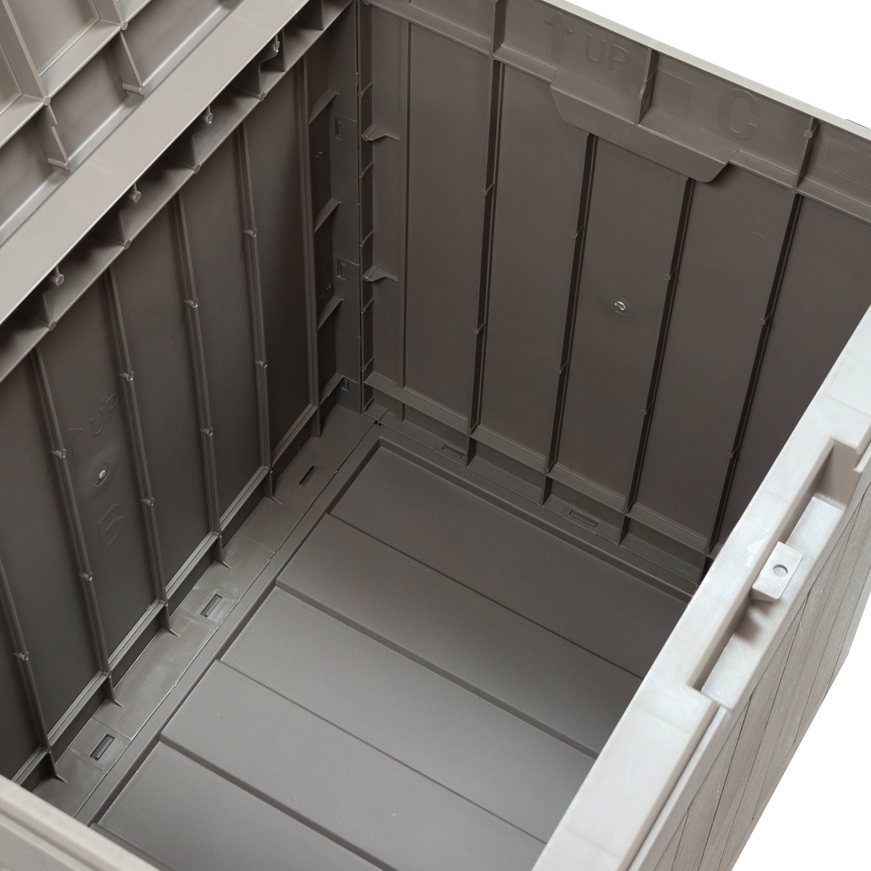 Sunnydaze Decor - Wholesale Outdoor Ornament/Decor - 32 gal Faux Wood Plastic Outdoor Storage Box - Driftwood8