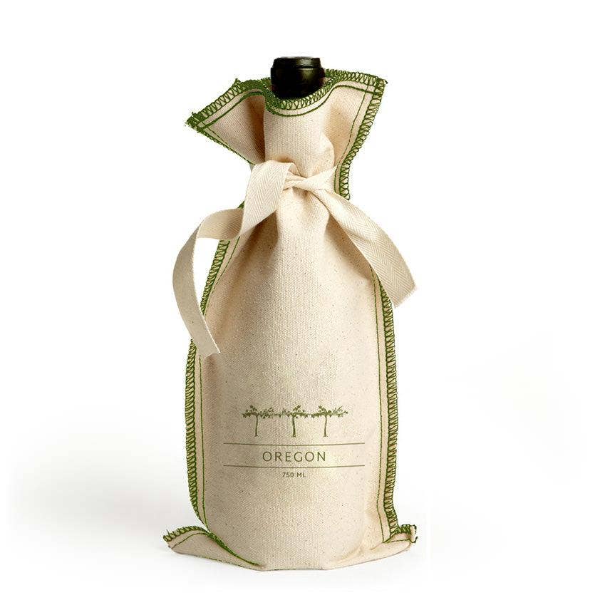Mercantile 12 - Wholesale Wine Gift Bag - Custom YOUR BRAND OR LOGO 10 Oz. Cotton Overstitch Wine Bag3