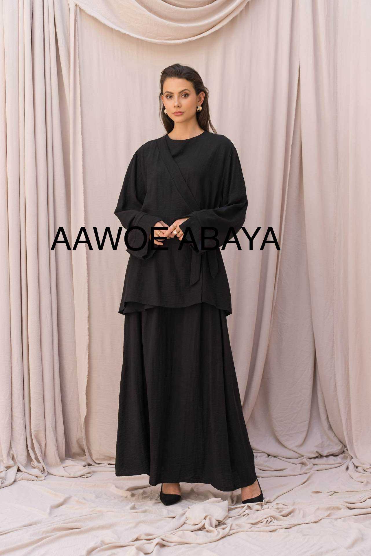 Aawoe Abaya - Wholesale Tops Set - Women's - Chic Set with Long Sleeves - 2422-EN18