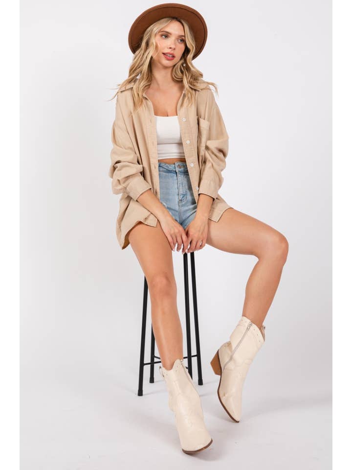 ZiA Apparel – wholesale Buttoned-down shirt – Women's – V-NECK LAPEL COLLAR SHIRT