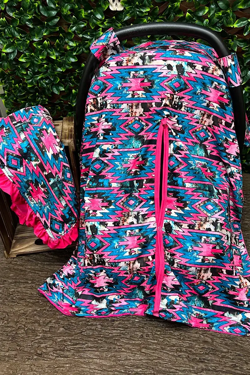 Kids Charm Online - Wholesale Car Seat Cover - Kids & Baby - AZTEC PRINTED CARSEAT COVER W/ORANGE SOFT FABRIC.0