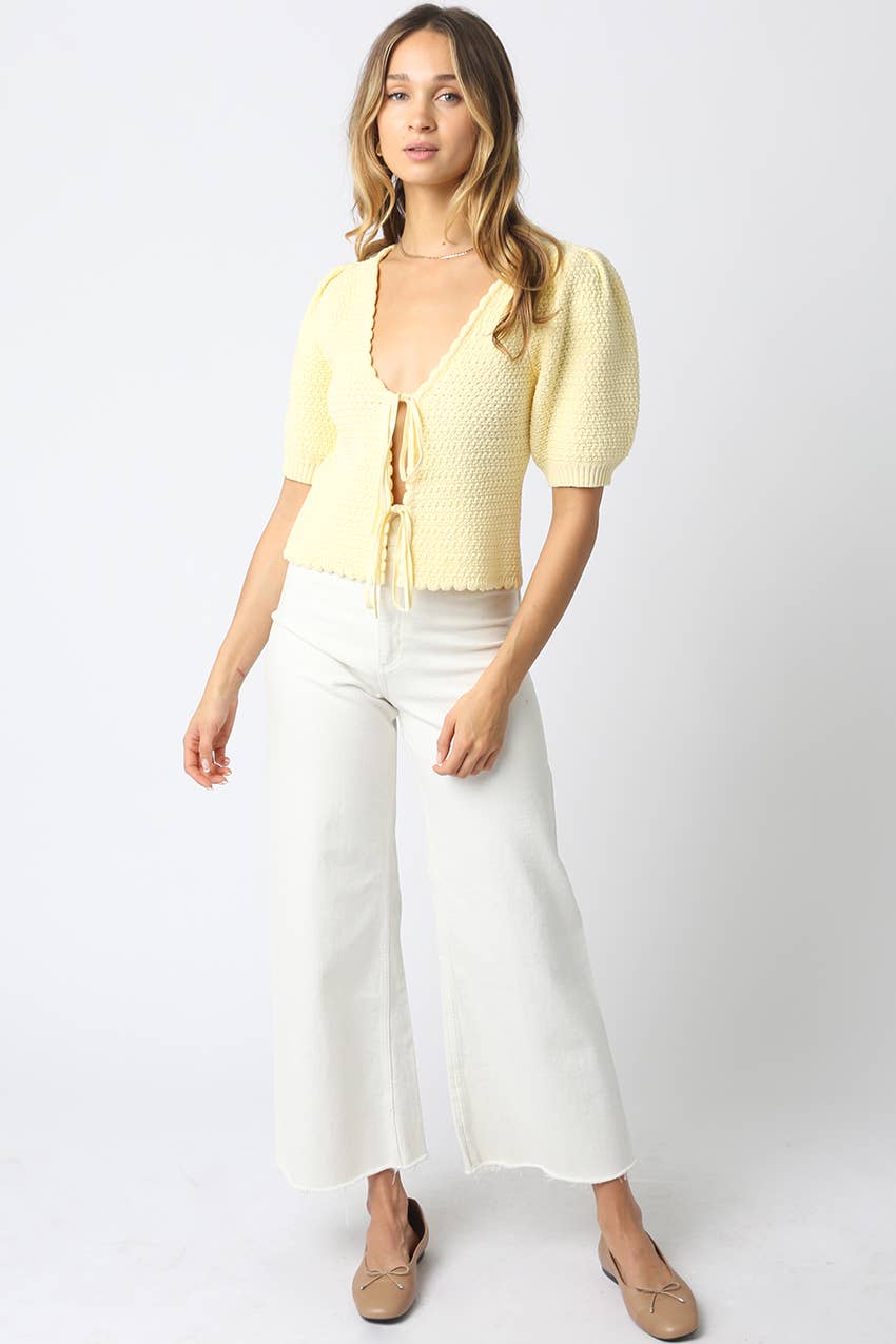 Olivaceous - Wholesale Knit Top - Women's - Liz Tie Front Knit Top2