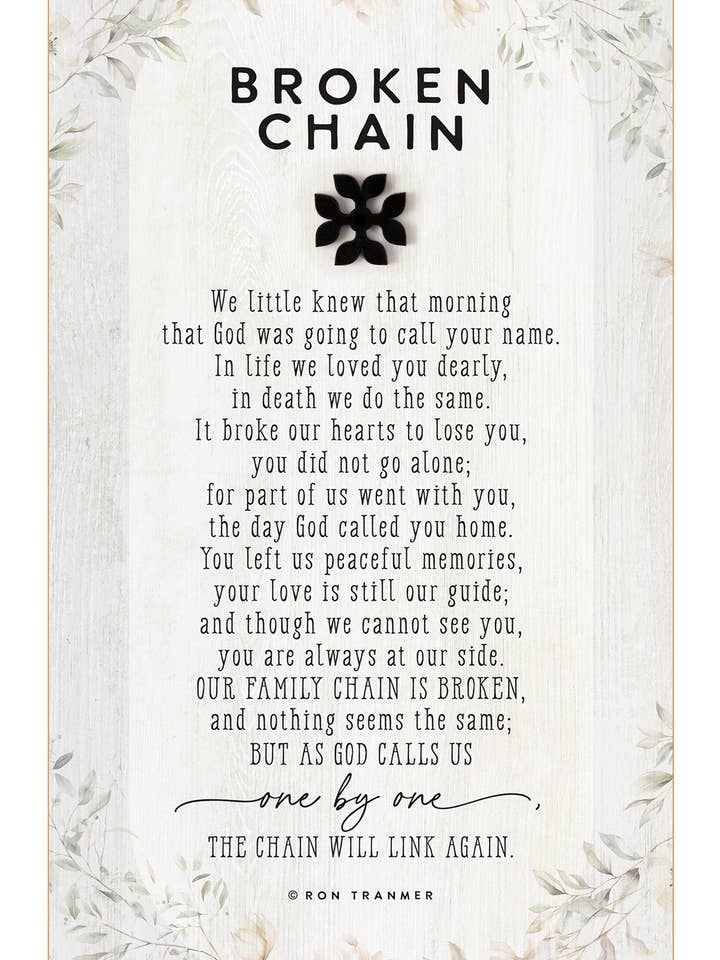 Cadena Rota - 6.75 X 13.625 - Emblema de Madera Negra para venta al por mayor de Dexsa