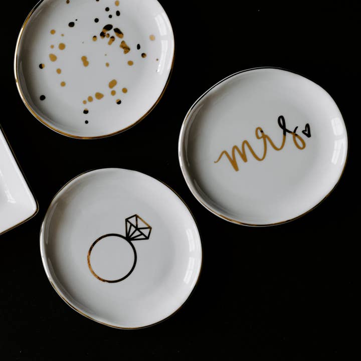 Sweet Water Decor - Venta al por mayor Joyero de plato - Plato para joyas con anillos de compromiso, decoración del hogar y regalos