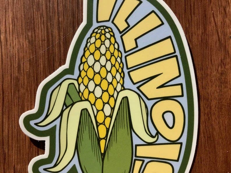 Sprouted Scribbles - Wholesale Sticker - Cute Illinois Sticker Corn Husk Human Drawn Vinyl Decal2
