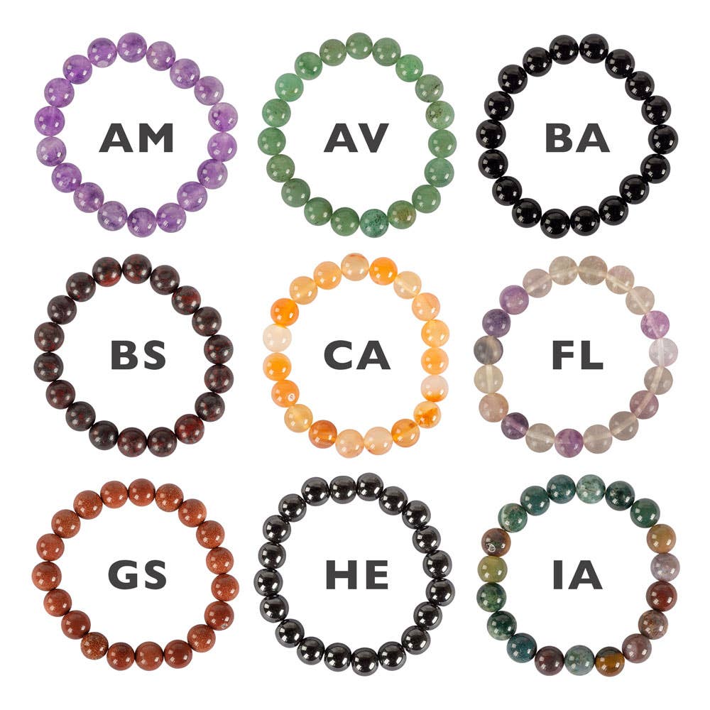 Benjamin International – wholesale Beaded bracelet – 10mm Crystal Gemstone Stretch Bracelets1