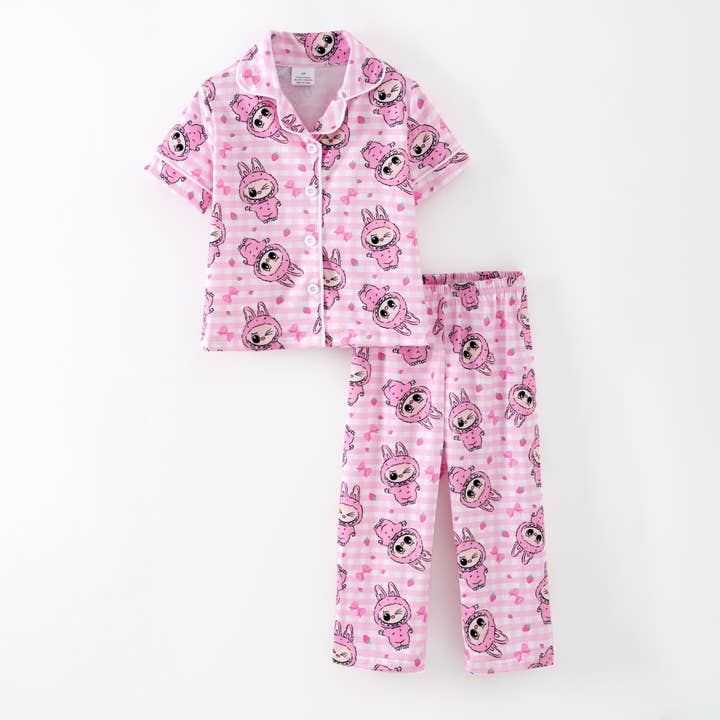 Auraquise - Vente Haut et bas de pyjama – enfant - Ensemble de Pyjama d'Automne Dessin Animé – Doux & Confortable Manches Courtes + Pantalon2