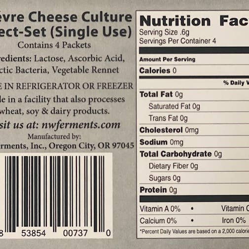 NW Ferments - Wholesale DIY Food Kit - Chèvre Cheese Starter DIY Food Kit1