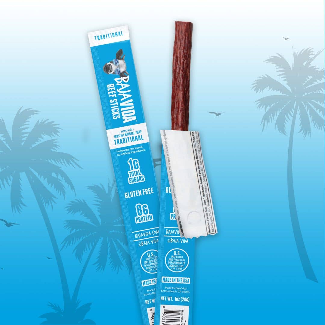 Baja Vida Snacks - Vente Viande séchée - Bâtonnets de Bœuf Baja Vida - 1,0 oz Traditionnel (Coffret de 16)6