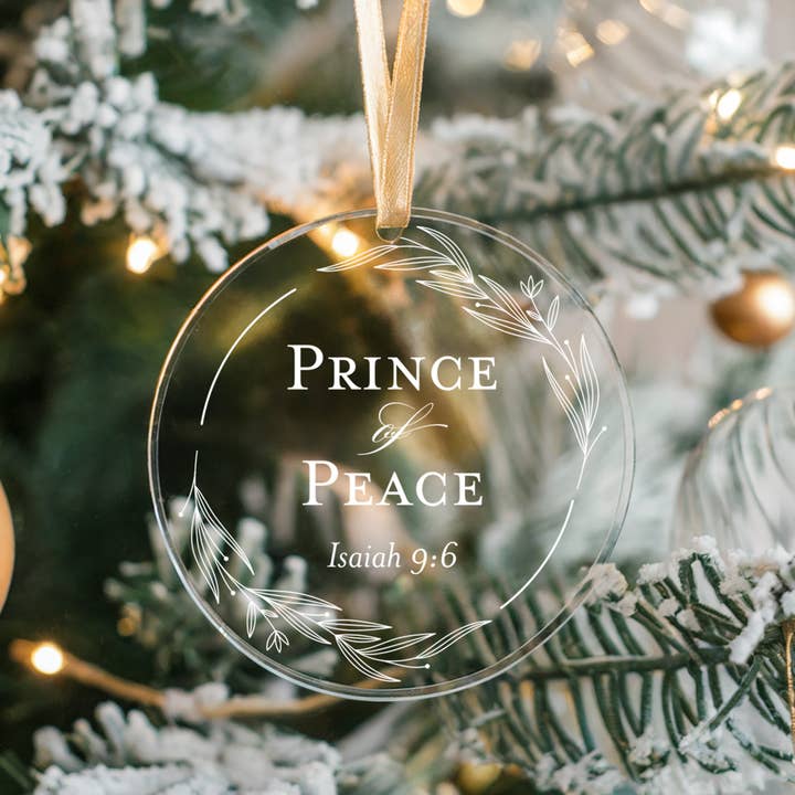 Ensemble de 12 décorations en acrylique avec les noms du Christ - Décoration de Noël pour la vente par Unleashed Pen