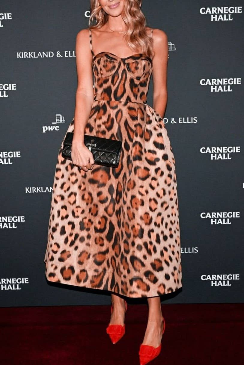 Leo Leopard Corset Cocktail Midi Dress for wholesale on Faire12