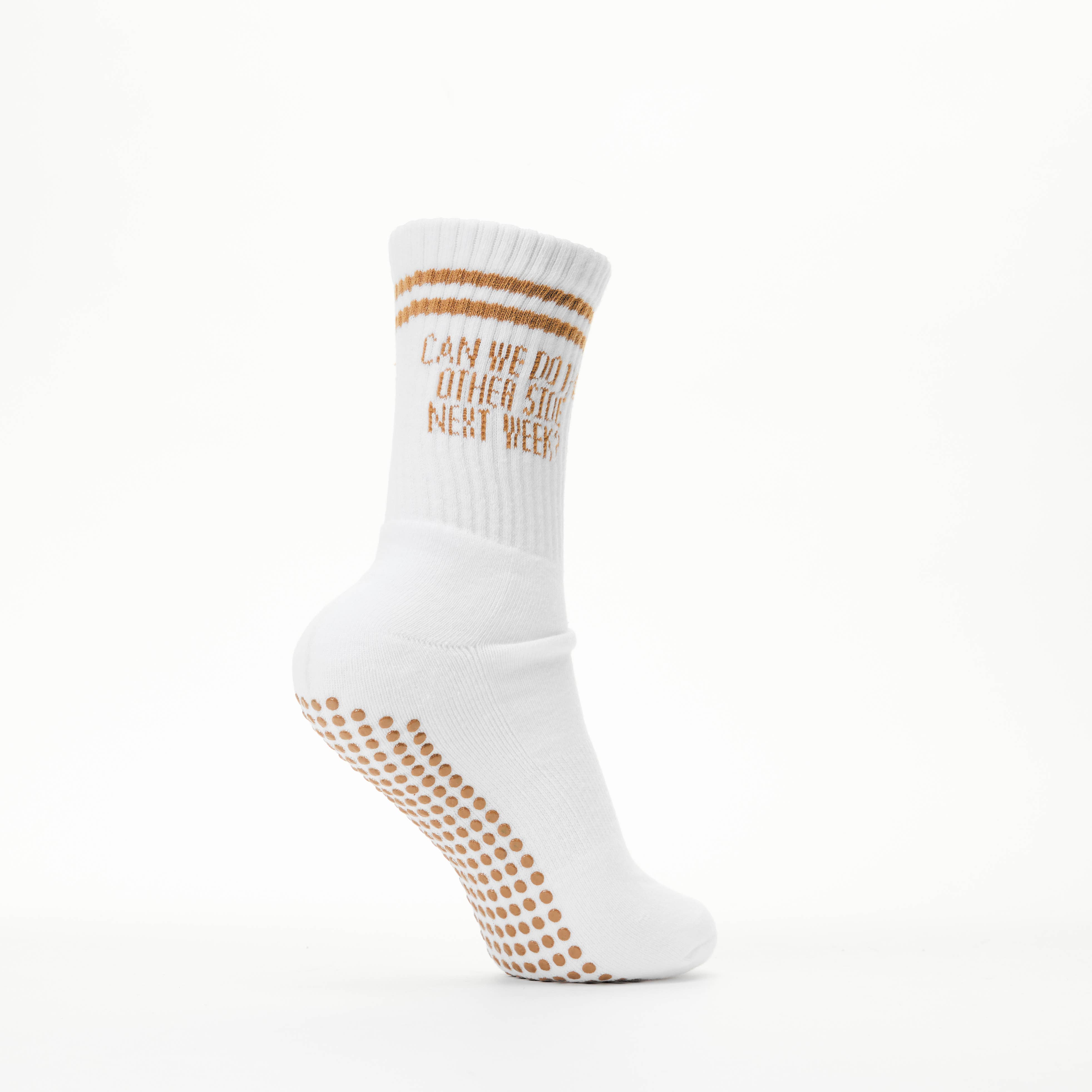 Vit Pilates Greppstrumpor « Can We Do The Other Side Next Week? » för wholesale på Faire9