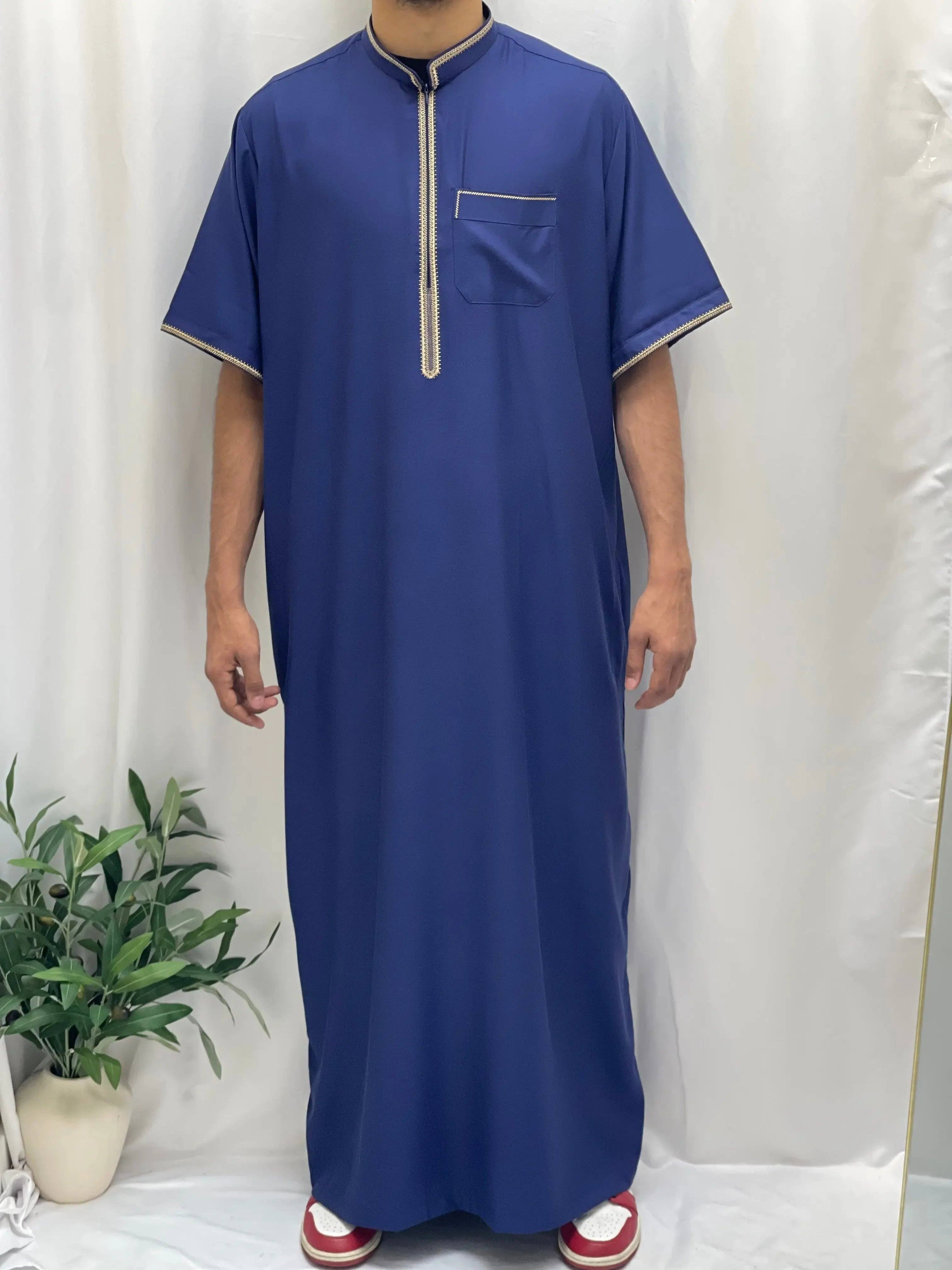 Palestinian Elegance - Wholesale  - Timeless Elegance: Men's Durable Kaftan Thobe with Gold Details7