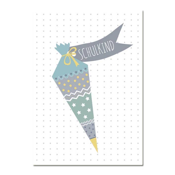 Postkort „Schultüte Junge“ for engroshandel hos mimie & joe