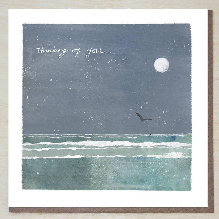 Sympathy/Condolence Card (moonlit sea) for wholesale by Windsock Press