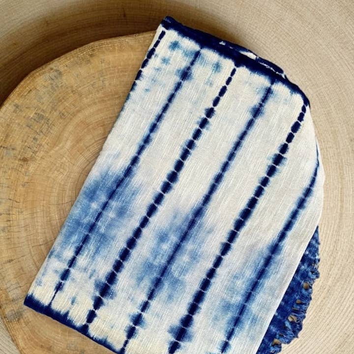 PILLOWPIA - Wholesale Throw Blanket - indigo shibori throw in spine4