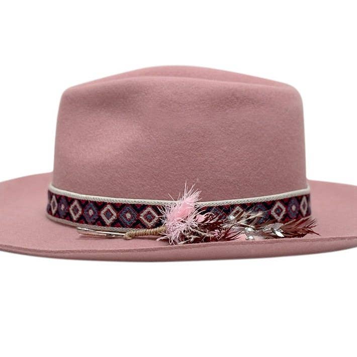 Epoch hats - Wholesale Fedora - Women's - Australian Wool Felt Wide Flat Brim Fedora Hat with Flower14