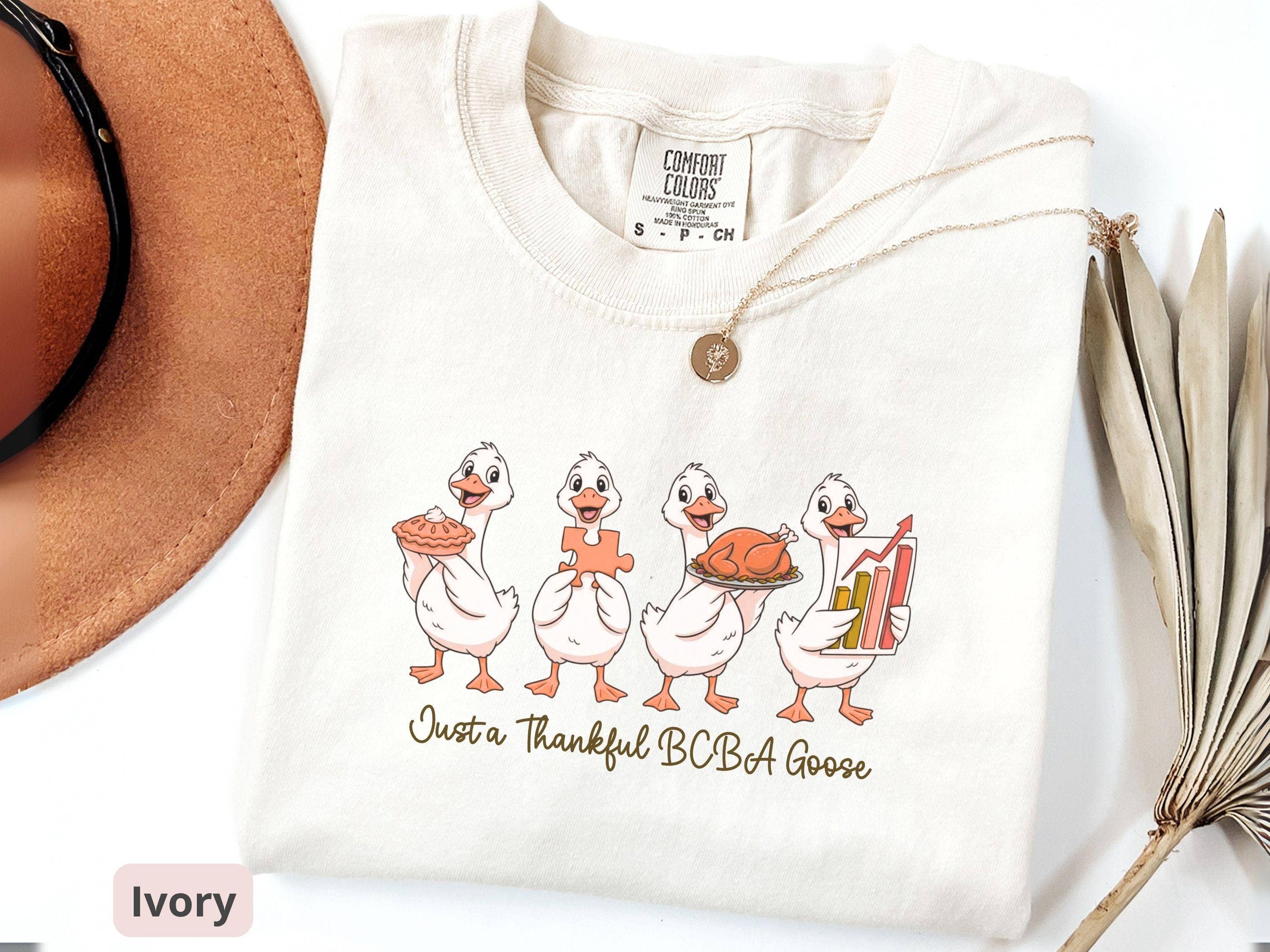 Glaime - Wholesale T-Shirt (Graphic) - Women's - Comfort Colors Thankful BCBA Goose Women Shirt, Funny ABA