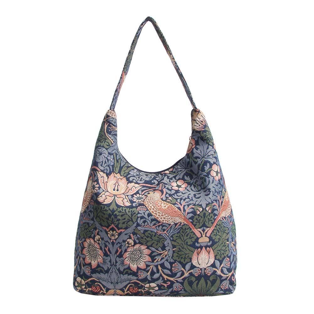 Signare Tapestry - Wholesale Shoulder Bag - Women's - William Morris Strawberry Thief Blue - Hobo Bag1
