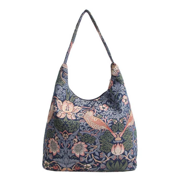 Signare Tapestry - Wholesale Shoulder Bag - Women's - William Morris Strawberry Thief Blue - Hobo Bag1