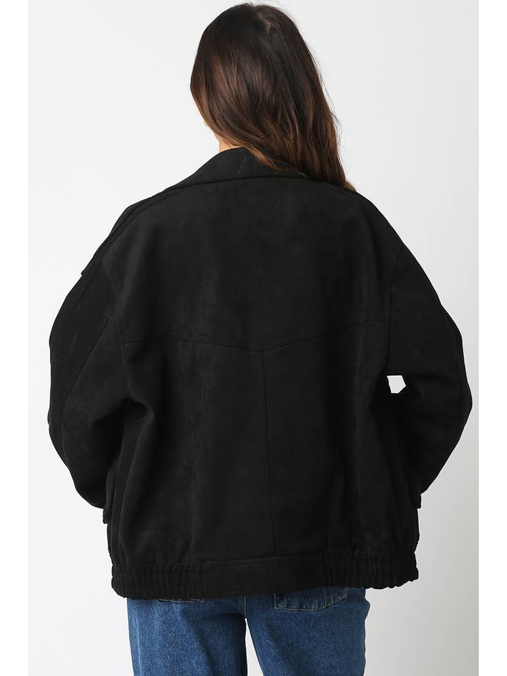 Olivaceous - Wholesale Jacket - Women's - Mia Faux Suede Jacket7