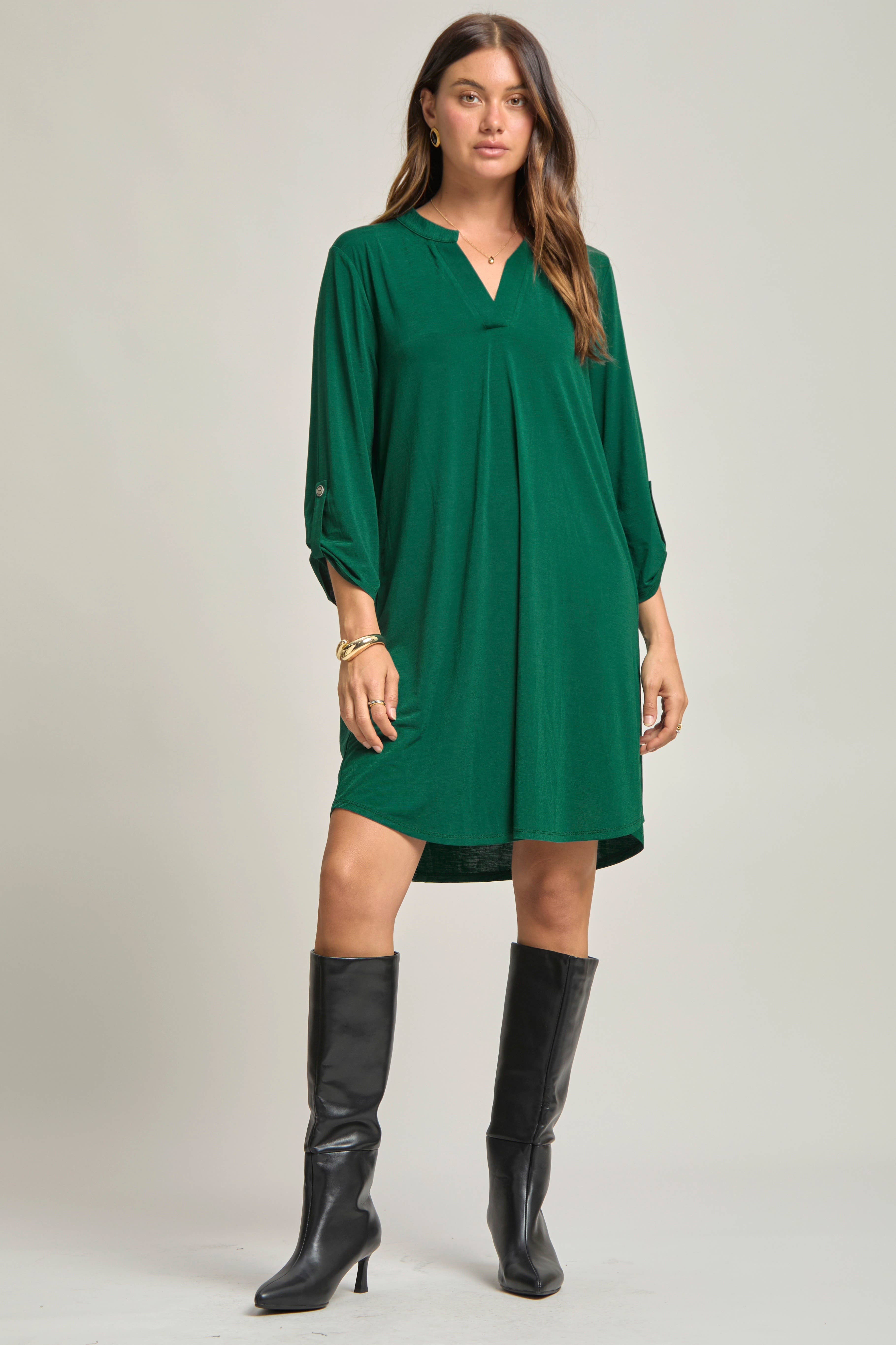 Dear Scarlett - Wholesale Dress - Women's - Solid A line 3/4 Sleeve Dress10