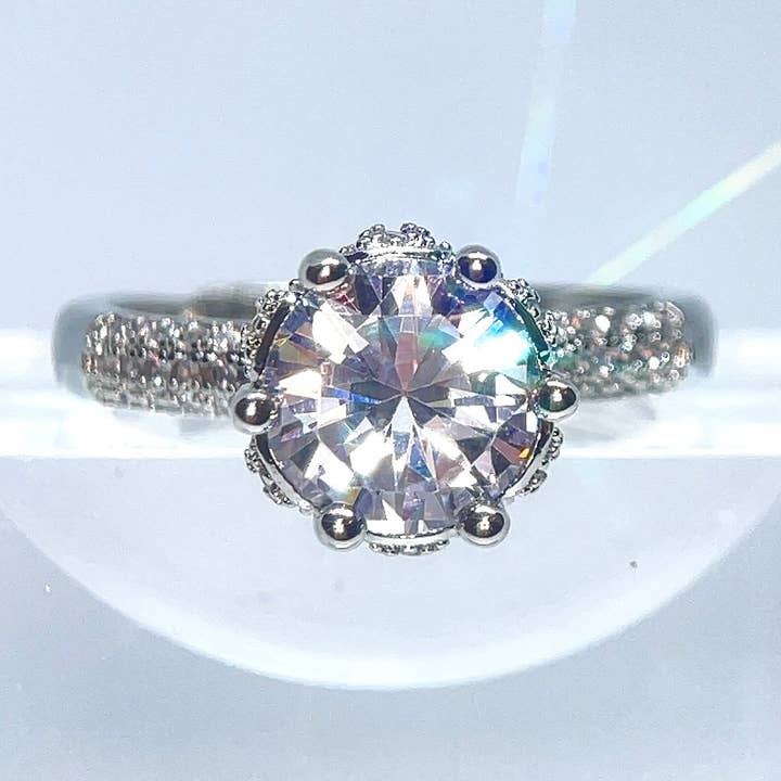 Justerbar kristallförlovningsring, jubileumslöftningsring för wholesale av Holicca