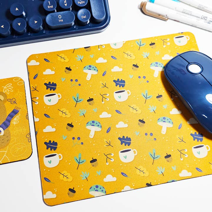 Autumn Bear Mousepad and Coaster Set for wholesale by FunUsual Suspects