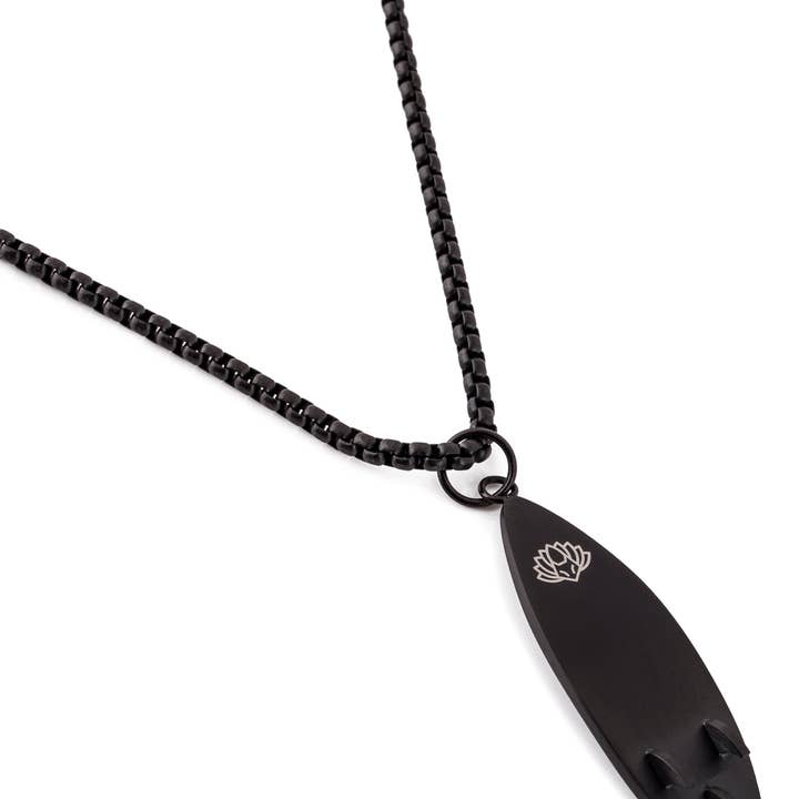Blackskies - Wholesale Pendant/Charm Necklace - Nalu Surf Board Pendant / Necklace Matte Black 70 cm2