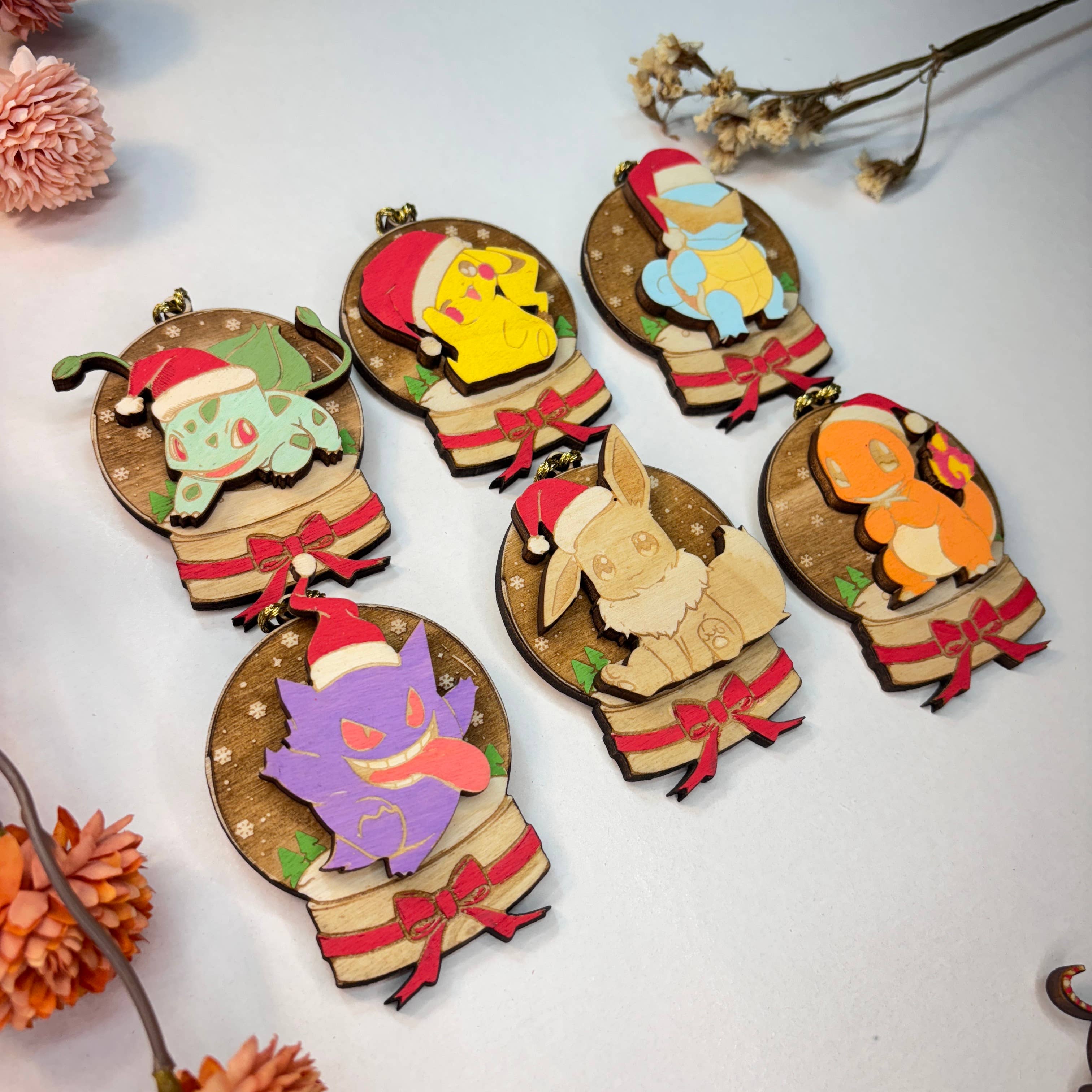 Studio Rima - Wholesale Ornament Set - Pokémon Christmas Ornaments - 30pcs - Wooden Ornaments2