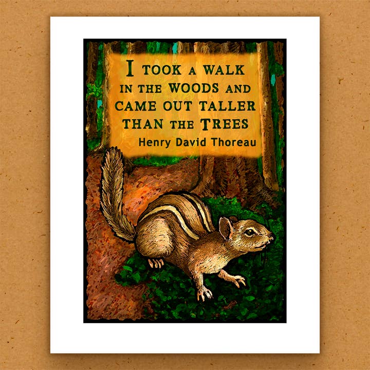 Handgemaakte Kunstdruk - Natuurcitaat - Eekhoorn voor wholesale door The Kaleidoscope Designs