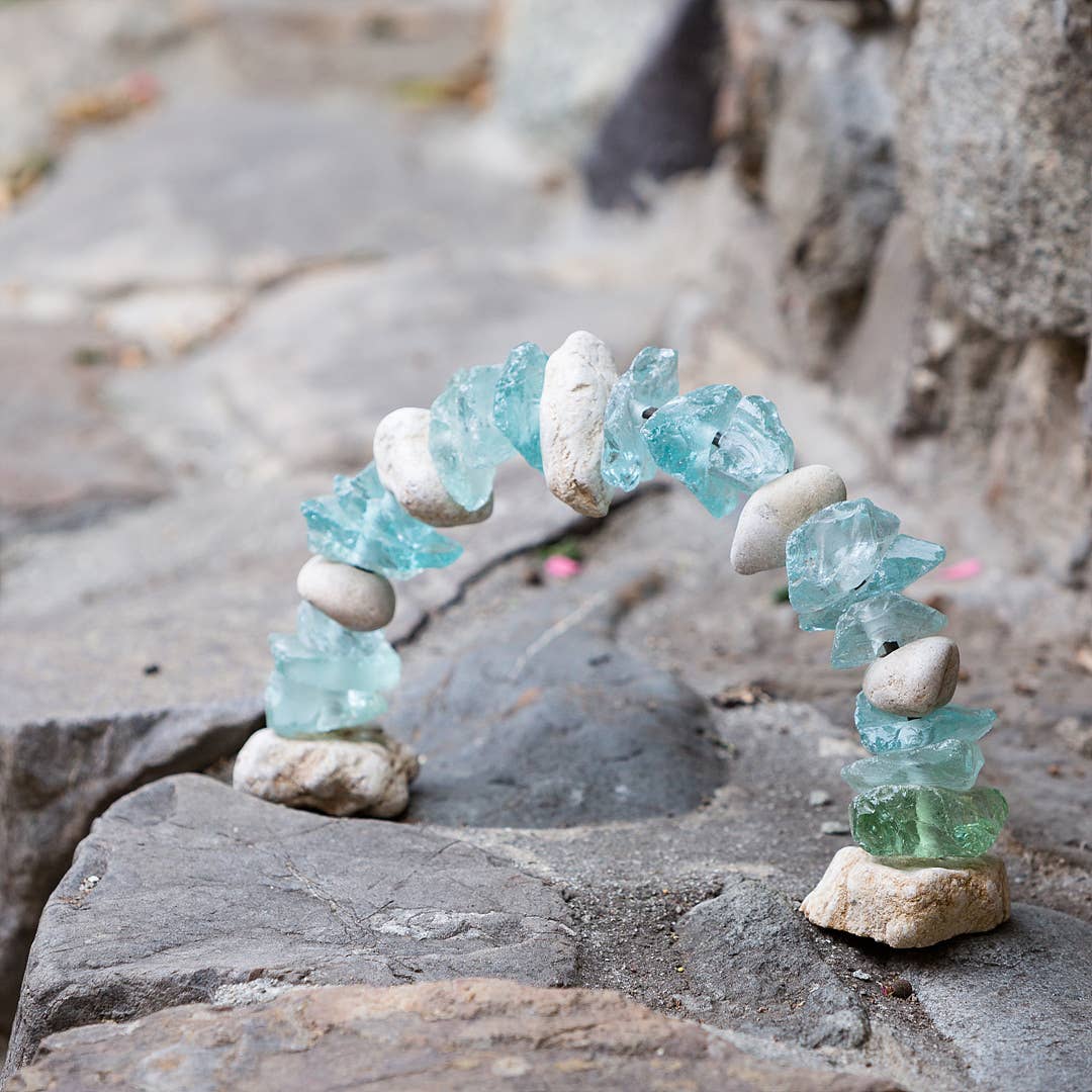 Garden Age Supply - Wholesale Decorative Tabletop Object - Stone & Glass Arch0