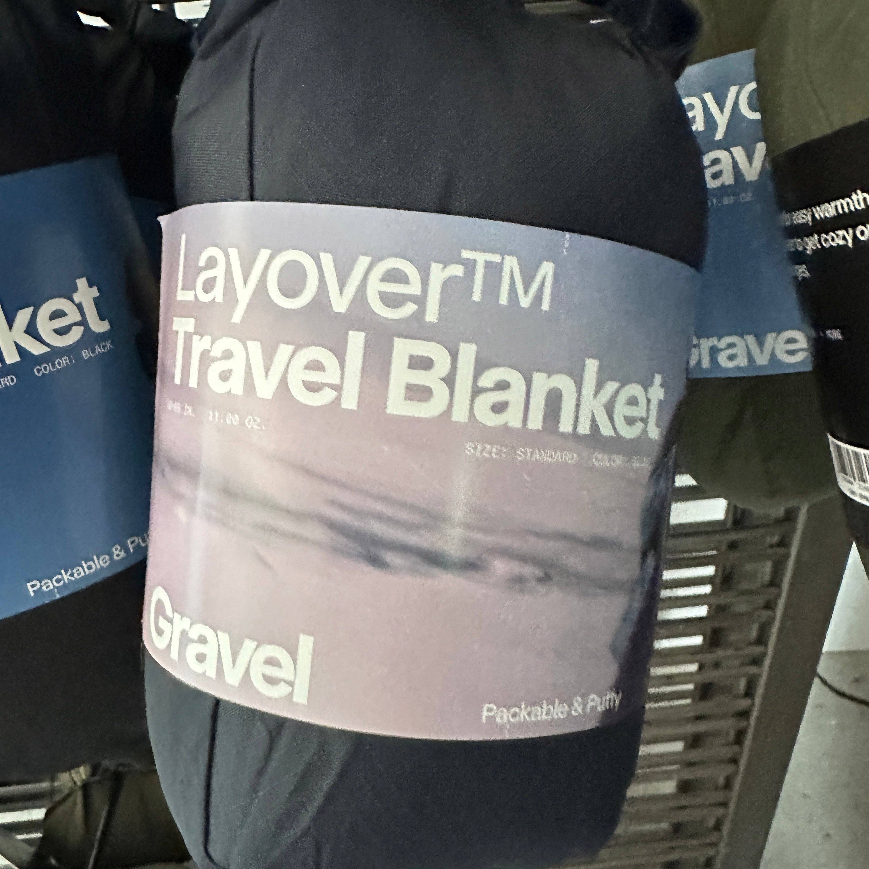 Gravel – wholesale Travel blanket – Layover™ Travel Blanket - Packable & Puffy | Blue8