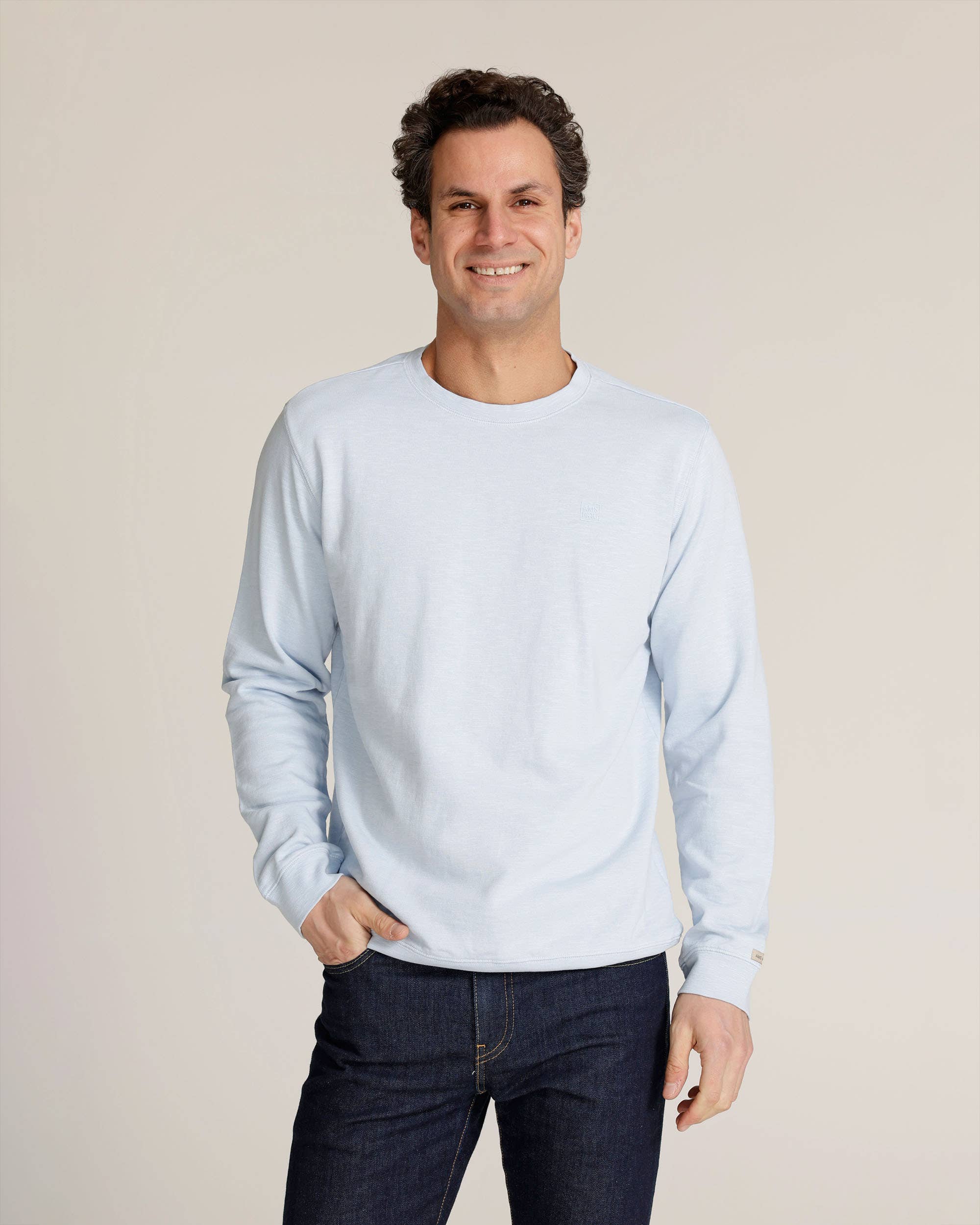 Harrison | Sky Blue Casual Crewneck Sweatshirt for wholesale on Faire2