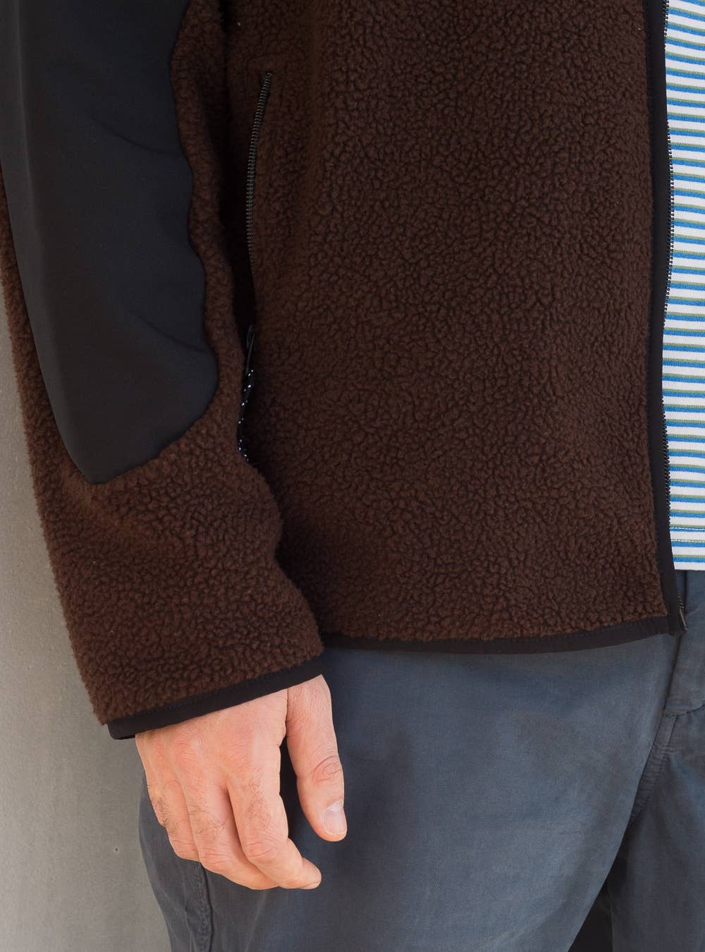 wetheknot - Wholesale Fleece - Men's - Recycled fleece jacket (brown) — Recycled polyester5