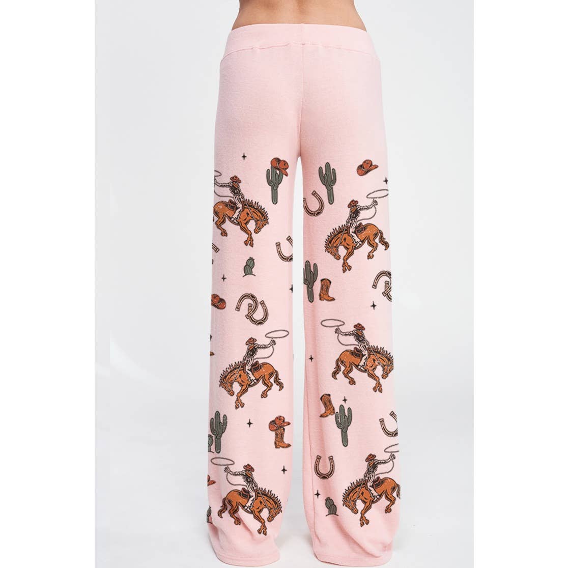 Phil Love - Wholesale Lounge Set - Women's - Cowgirl cactus print soft brushed loungewear set 13