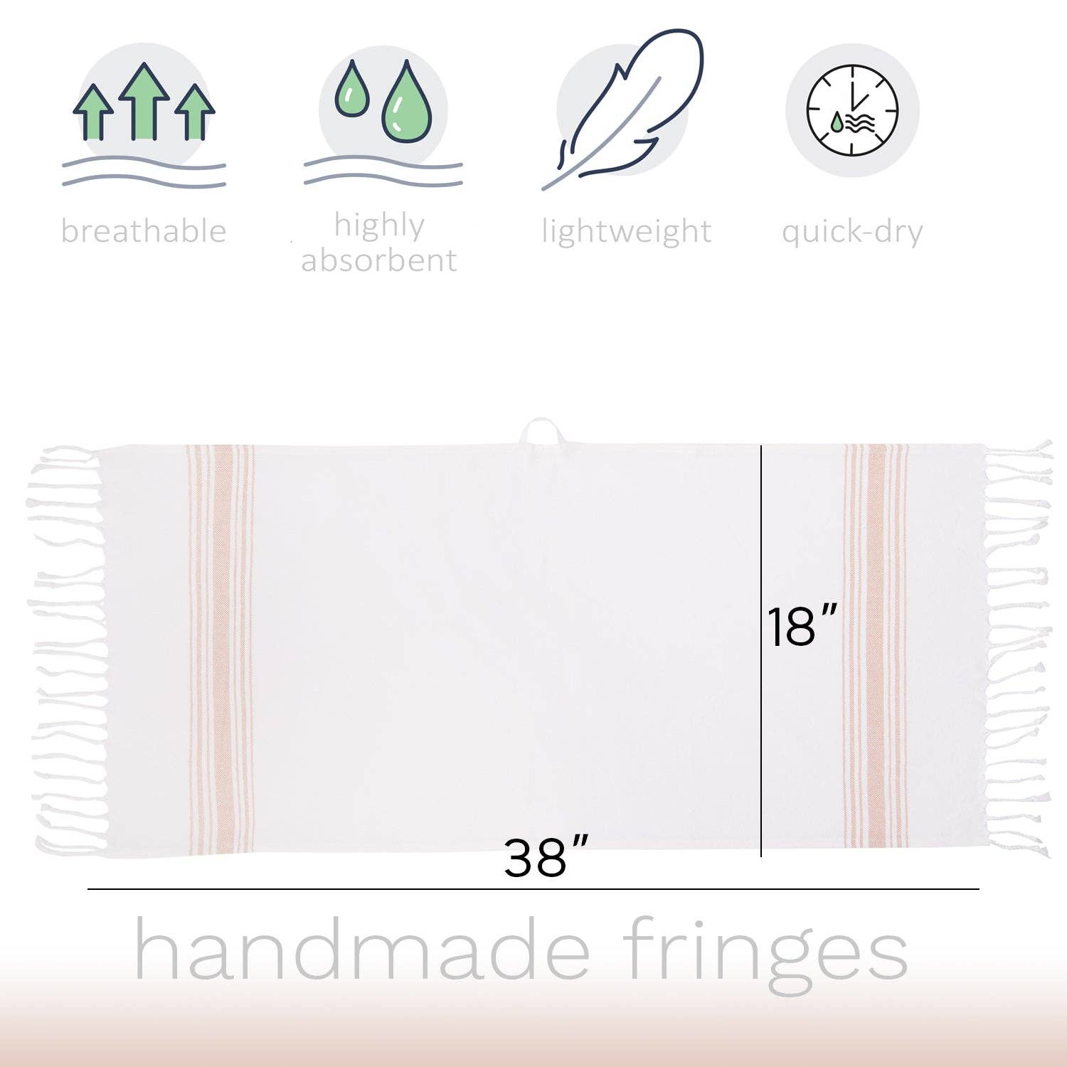 Barooga - Wholesale Hand Towel - Farmhouse Turkish Hand Towel (Set of 3), 18 x 38 inches36