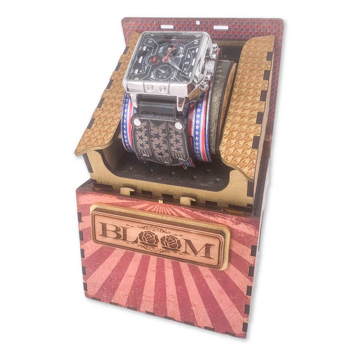 LOVE AND FOGUETES P2-MENS RELÓGIO FEITO À MÃO EM PELE DE GRÃO COMPLETO por atacado de TODD BLOOM