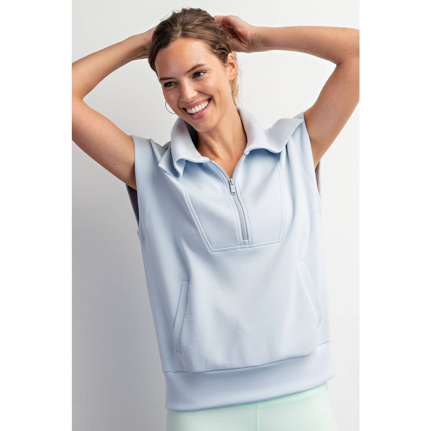 Rae Mode - Vente Haut de sport – femme - HAUT À MANCHES COURTES ET FERMETURE ÉCLAIR QUARTER EN MODAL POUR PLONGÉE10