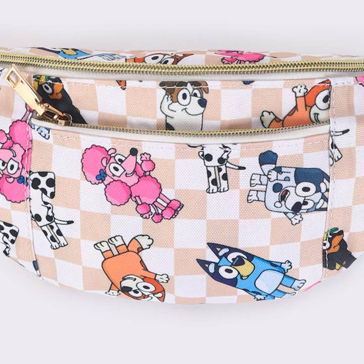 sassy kids palace - Wholesale Belt Bag - Kids - Khaki Checkered Character Fanny Pack